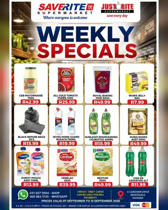 Saverite catalogue in Mossel Bay | Weekly Specials | 2026-09-09T00:00:00.000Z - 2026-09-13T00:00:00.000Z