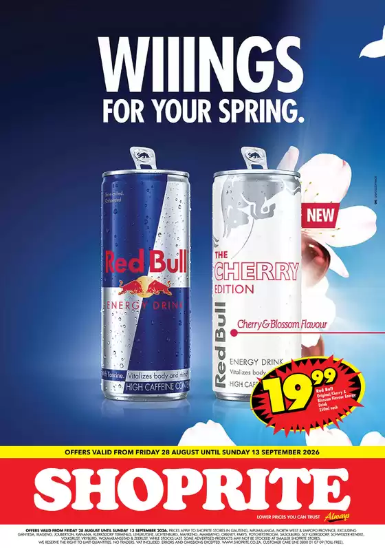 Shoprite catalogue in Mthatha | Wiiings For Your Spring. | 2026-09-09T00:00:00.000Z - 2026-09-13T00:00:00.000Z