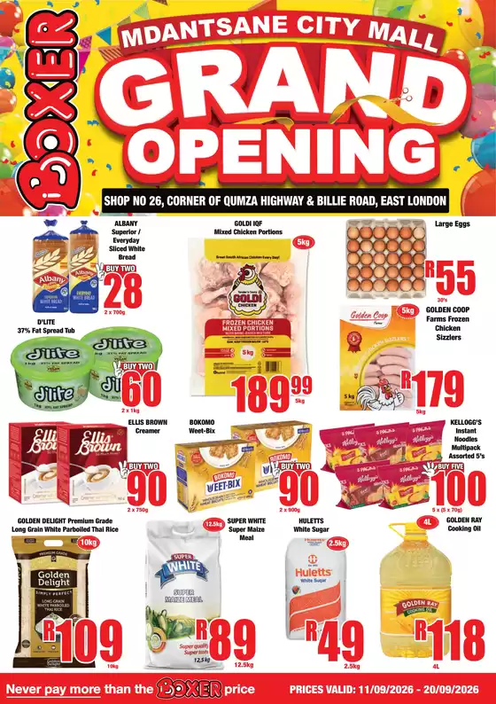 Boxer catalogue in Burgersfort | Mdantsane Grand Opening | 2026-09-11T00:00:00.000Z - 2026-09-20T00:00:00.000Z