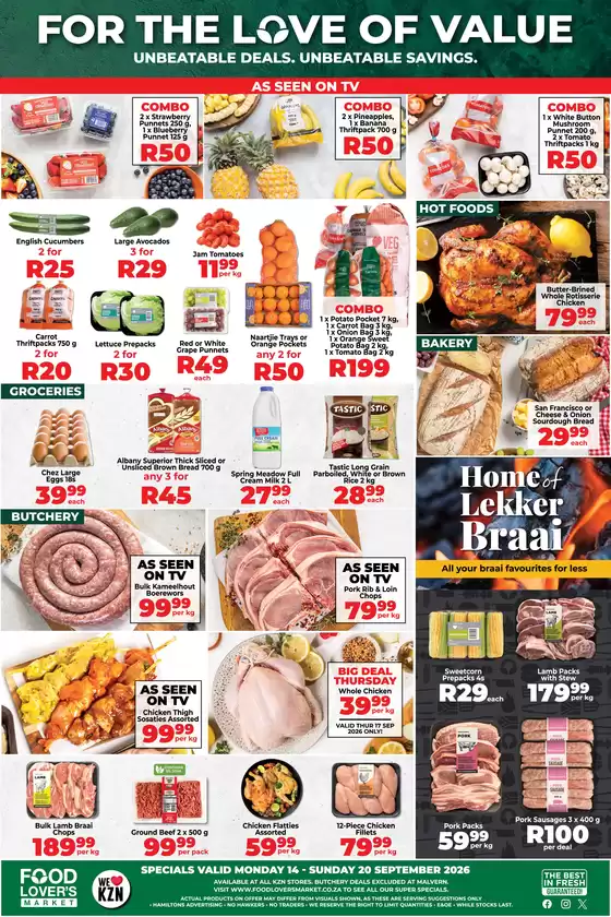 Food Lover's Market catalogue | KwaZulu-Natal - 14 - 20 September 2026 | 2026-09-13T00:00:00.000Z - 2026-09-20T00:00:00.000Z