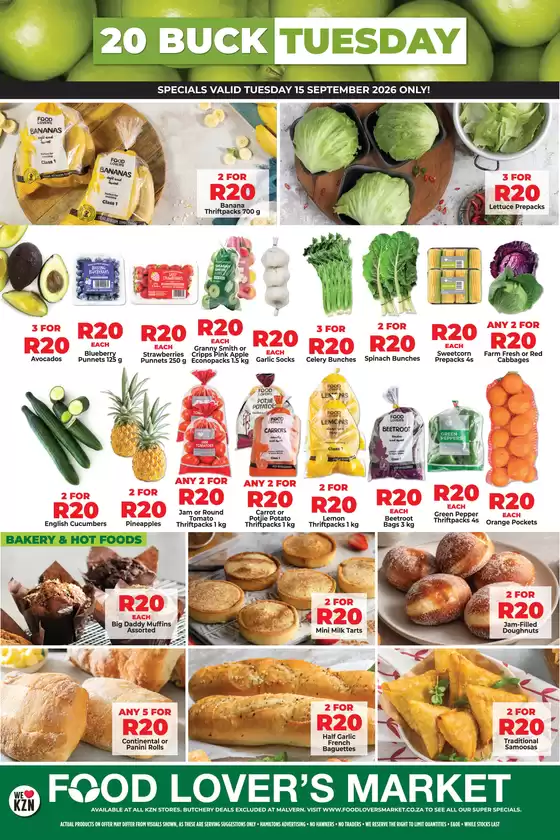 Food Lover's Market catalogue in Mafikeng | KZN 20Buck Tuesday 15 September 2026 | 2026-09-14T00:00:00.000Z - 2026-09-15T00:00:00.000Z