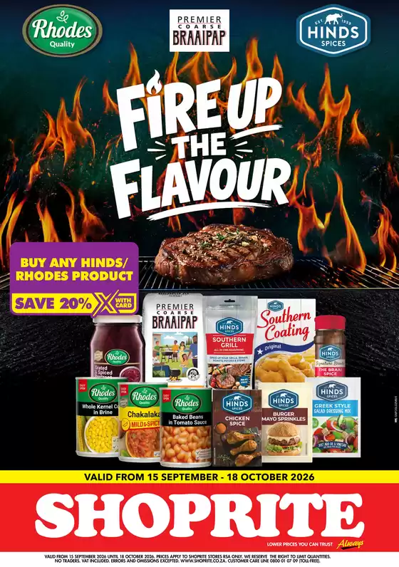 Shoprite catalogue in Benoni | Shoprite HindsRhodes Xtra Savings Gauteng 15 September - 18 October | 2026-09-14T00:00:00.000Z - 2026-10-18T00:00:00.000Z