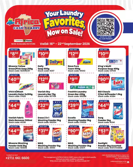 Africa Cash & Carry catalogue in Mutale | Wednesday Promo | 2026-09-16T00:00:00.000Z - 2026-09-22T00:00:00.000Z
