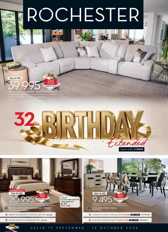 Rochester catalogue | 32nd Birthday Extended | 2026-09-17T00:00:00.000Z - 2026-10-14T00:00:00.000Z