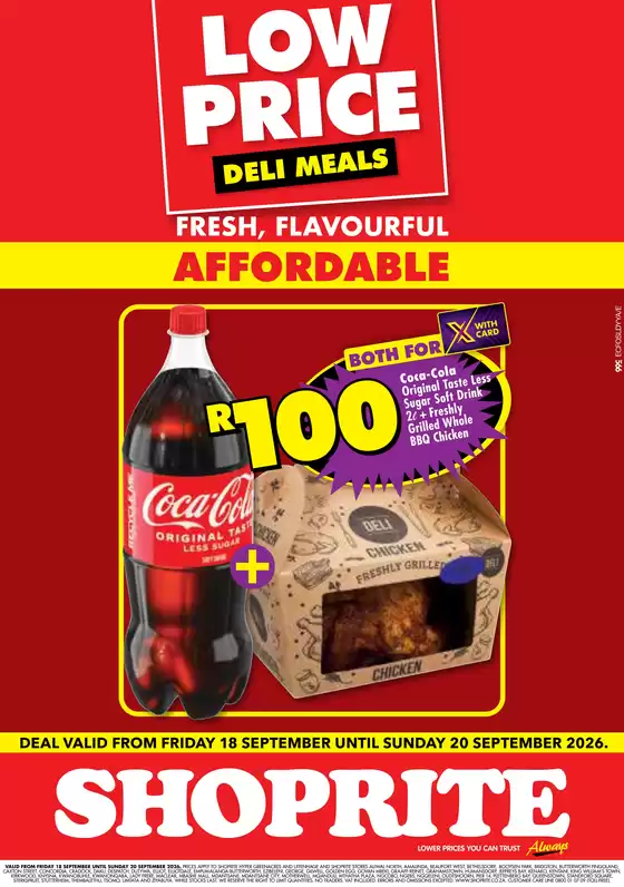 Shoprite catalogue | Shoprite Low Price Deli Meals Eastern Cape 18 September - 20 September | 2026-09-17T00:00:00.000Z - 2026-09-20T00:00:00.000Z