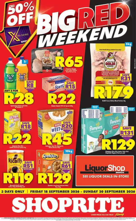 Shoprite catalogue | Shoprite Big Red Weekend Eastern Cape 18 - 20 September | 2026-09-14T00:00:00.000Z - 2026-09-20T00:00:00.000Z