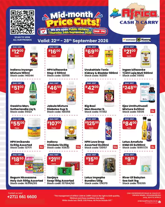 Africa Cash & Carry catalogue | Tuesday Promo | 2026-09-22T00:00:00.000Z - 2026-09-28T00:00:00.000Z