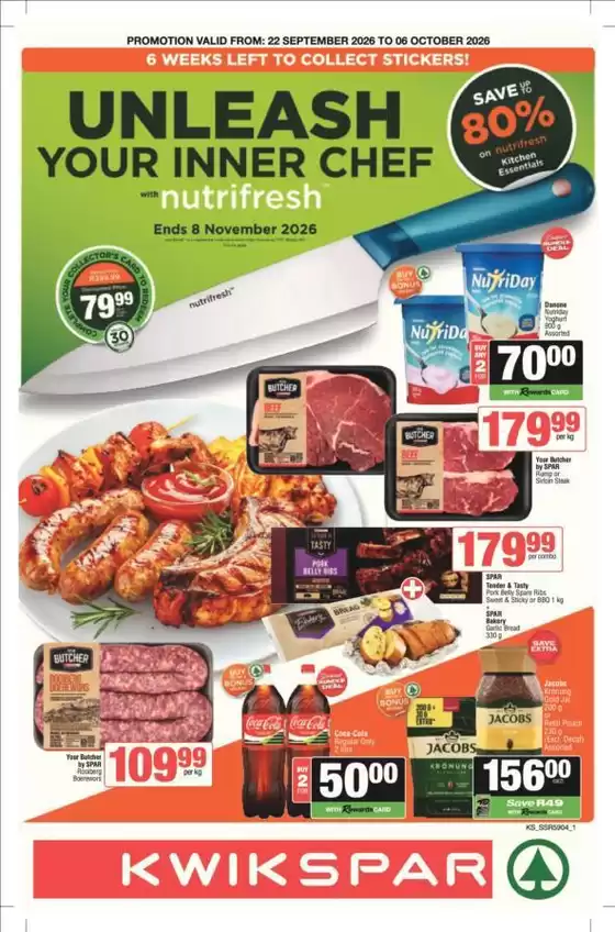 KwikSpar catalogue | Great discounts on selected products | 2026-09-22T00:00:00.000Z - 2026-11-08T00:00:00.000Z