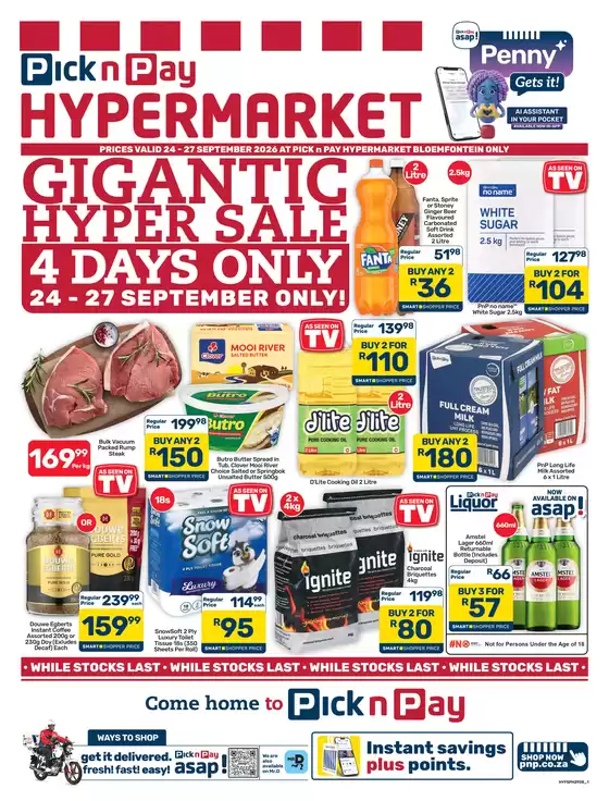 Pick n Pay Hypermarket catalogue in Port Shepstone | Hypermarket Gigantic Sale Specials | 2026-09-24T00:00:00.000Z - 2026-09-27T00:00:00.000Z