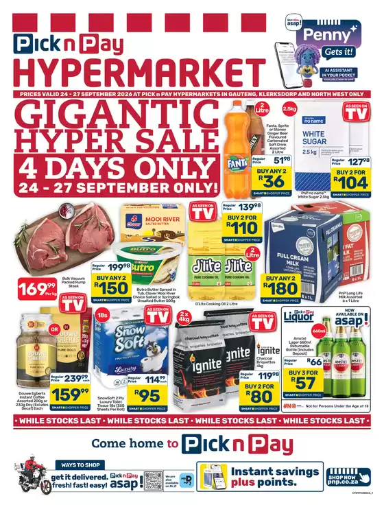 Pick n Pay Hypermarket catalogue | Hypermarket Gigantic Sale Specials | 2026-09-24T00:00:00.000Z - 2026-09-27T00:00:00.000Z