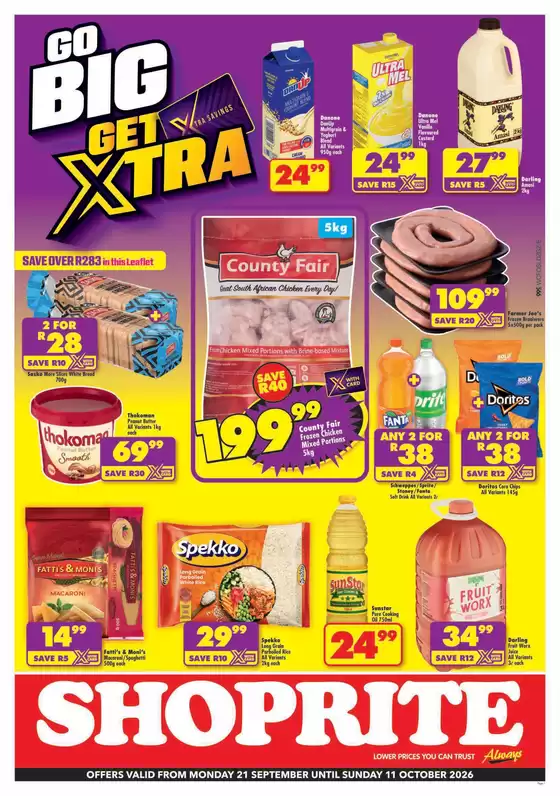 Shoprite catalogue in Ga-Kgapane | Shoprite Xtra Savings Exclusive Philippi 21 September - 11 October | 2026-09-20T00:00:00.000Z - 2026-10-11T00:00:00.000Z