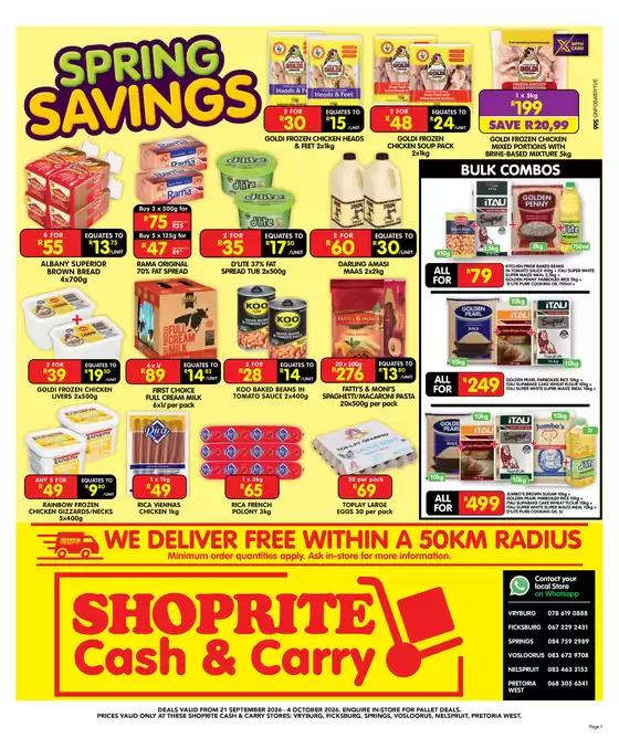 Shoprite catalogue in Mamelodi | Shoprite Cash Carry Spring Savings Gauteng 21 September - 4 October | 2026-09-20T00:00:00.000Z - 2026-10-04T00:00:00.000Z