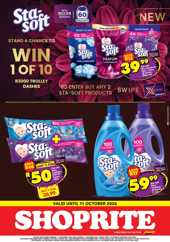 Shoprite catalogue in Ga-Kgapane | Shoprite Sta-soft Promotion Western Cape 21 September - 11 October | 2026-09-20T00:00:00.000Z - 2026-10-11T00:00:00.000Z