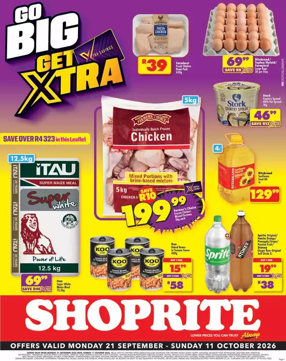 Shoprite catalogue in Ga-Kgapane | Shoprite Xtra Savings Eastern Cape 21 September - 11 October | 2026-09-20T00:00:00.000Z - 2026-10-11T00:00:00.000Z