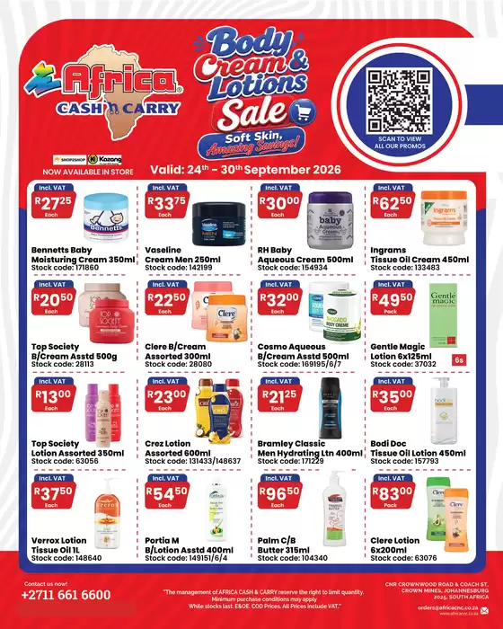 Africa Cash & Carry catalogue | Thursday Promo | 2026-09-24T00:00:00.000Z - 2026-09-30T00:00:00.000Z