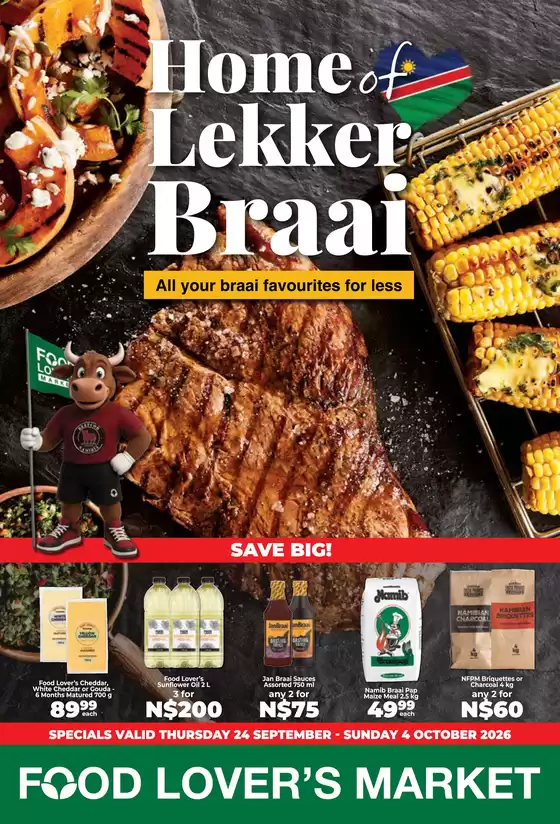 Food Lover's Market catalogue | Home of Lekker Braai - Namibia - 24 September - 4 October 2026 | 2026-09-23T00:00:00.000Z - 2026-10-04T00:00:00.000Z