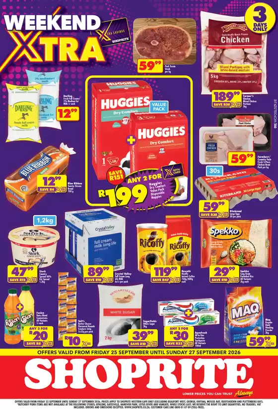Shoprite catalogue in Vredendal | Shoprite Weekend Xtra 25 September - 27 September | 2026-09-24T00:00:00.000Z - 2026-09-27T00:00:00.000Z