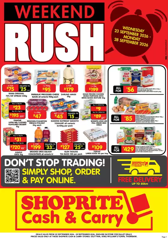 Shoprite catalogue in Mdantsane | Shoprite weekly specials | 2026-09-22T00:00:00.000Z - 2026-09-28T00:00:00.000Z