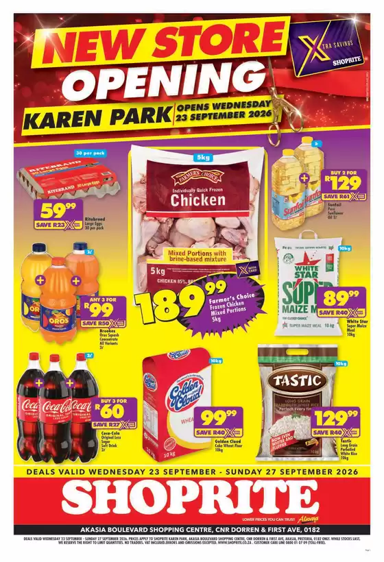 Shoprite catalogue | Shoprite Xtra Savings New Store Karen Park 23 September - 27 September | 2026-09-22T00:00:00.000Z - 2026-09-27T00:00:00.000Z