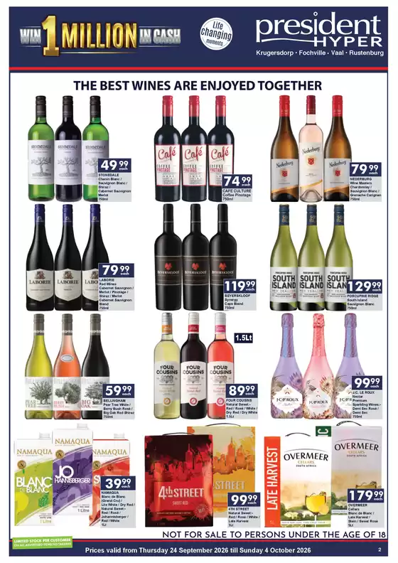 President Hyper catalogue in Somerset West | Cheers to Great Wine | 2026-09-24T00:00:00.000Z - 2026-10-04T00:00:00.000Z