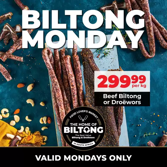 Food Lover's Market catalogue | Biltong Monday Promotion | 2026-09-27T00:00:00.000Z - 2026-09-28T00:00:00.000Z