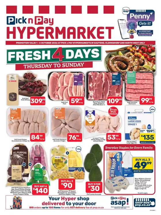 Pick n Pay Hypermarket catalogue | Hypermarket Fresh Specials | 2026-10-01T00:00:00.000Z - 2026-10-04T00:00:00.000Z