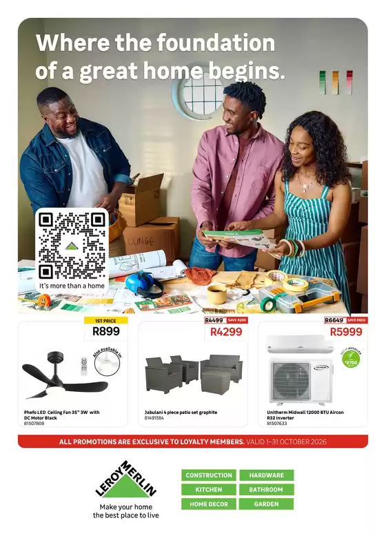 Leroy Merlin catalogue in Chatsworth | Where the foundation of a great home begins | 2026-10-01T00:00:00.000Z - 2026-10-31T00:00:00.000Z