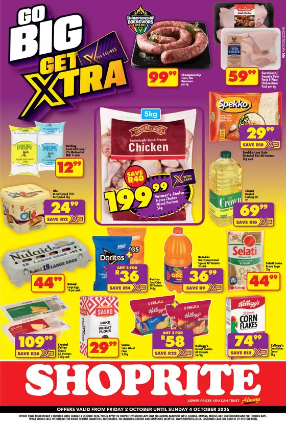 Shoprite catalogue | Shoprite Xtra Savings Western Cape 2 October - 4 October | 2026-10-01T00:00:00.000Z - 2026-10-04T00:00:00.000Z