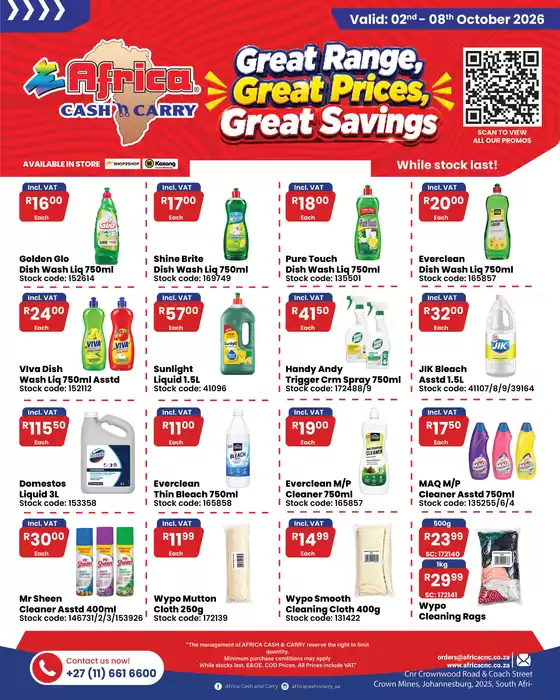 Africa Cash & Carry catalogue | Friday Promo | 2026-10-02T00:00:00.000Z - 2026-10-08T00:00:00.000Z