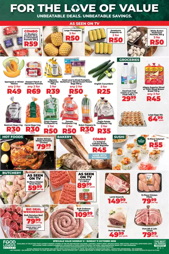Food Lover's Market catalogue | Inland - 5 - 11 October 2026 | 2026-10-04T00:00:00.000Z - 2026-10-11T00:00:00.000Z