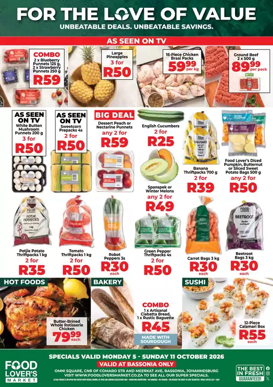 Food Lover's Market catalogue | Bassonia - 5 - 11 October 2026 | 2026-10-04T00:00:00.000Z - 2026-10-11T00:00:00.000Z