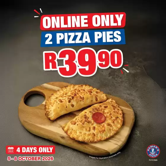 Roman's Pizza catalogue | Roman's Pizza Sale | 2026-10-05T00:00:00.000Z - 2026-10-08T00:00:00.000Z