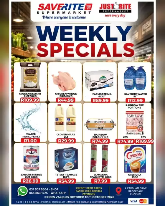 Saverite catalogue | Weekly Specials | 2026-10-05T00:00:00.000Z - 2026-10-11T00:00:00.000Z