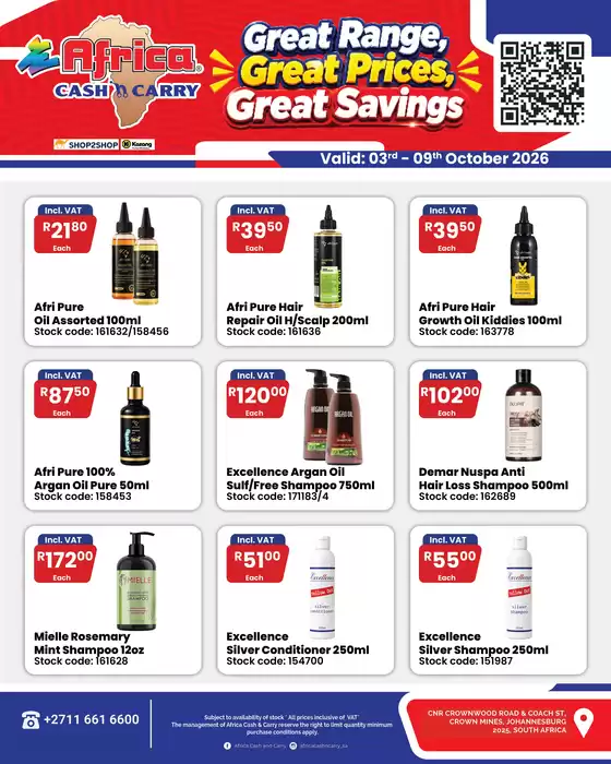 Africa Cash & Carry catalogue | Saturday Promo | 2026-10-03T00:00:00.000Z - 2026-10-09T00:00:00.000Z
