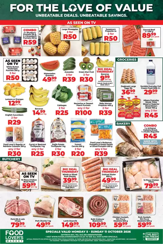 Food Lover's Market catalogue | Jeffreys Bay - 5 - 11 October 2026 | 2026-10-04T00:00:00.000Z - 2026-10-11T00:00:00.000Z