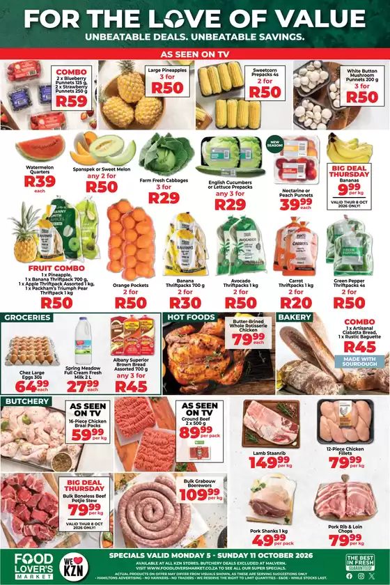 Food Lover's Market catalogue | KwaZulu-Natal - 5 - 11 October 2026 | 2026-10-04T00:00:00.000Z - 2026-10-11T00:00:00.000Z