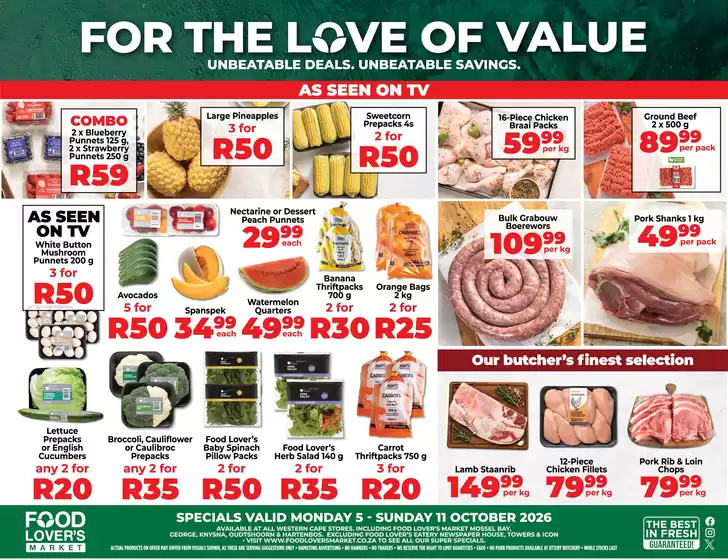 Food Lover's Market catalogue in Ritakop | Western Cape - 5 - 11 October 2026 | 2026-10-04T00:00:00.000Z - 2026-10-11T00:00:00.000Z