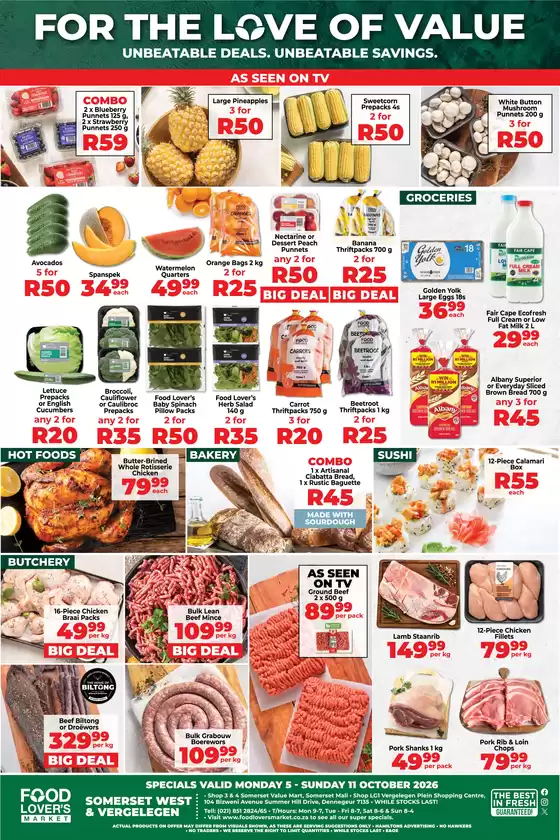 Food Lover's Market catalogue in Makhado | Somerset West amp Vergelegen - 5 - 11 October 2026 | 2026-10-04T00:00:00.000Z - 2026-10-11T00:00:00.000Z