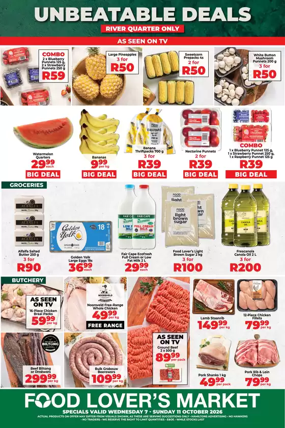 Food Lover's Market catalogue in Makhado | River Quarter - 07 - 11 October 2026 | 2026-10-06T00:00:00.000Z - 2026-10-11T00:00:00.000Z