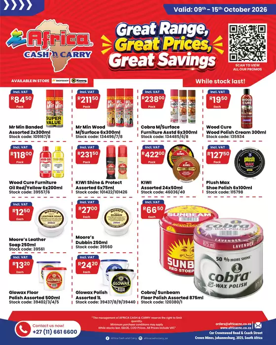 Africa Cash & Carry catalogue | Friday Promo | 2026-10-09T00:00:00.000Z - 2026-10-15T00:00:00.000Z