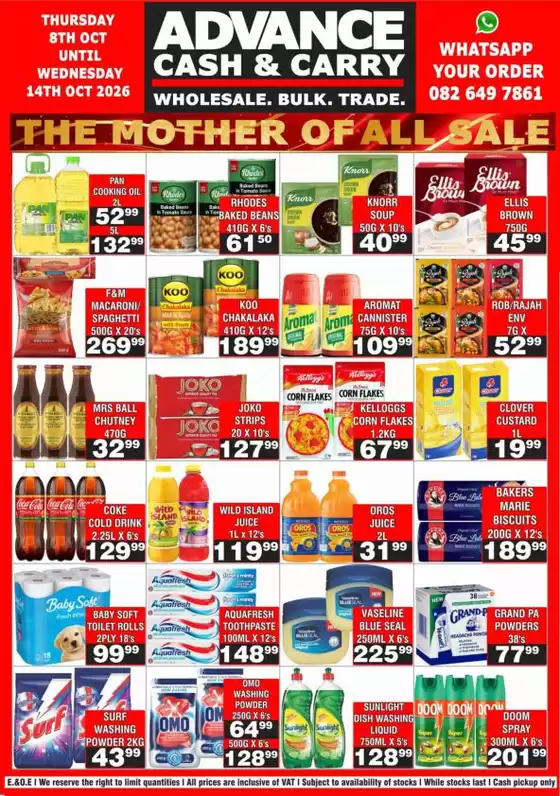 Advance Cash n Carry catalogue | Advance Cash n Carry weekly specials | 2026-10-08T00:00:00.000Z - 2026-10-14T00:00:00.000Z