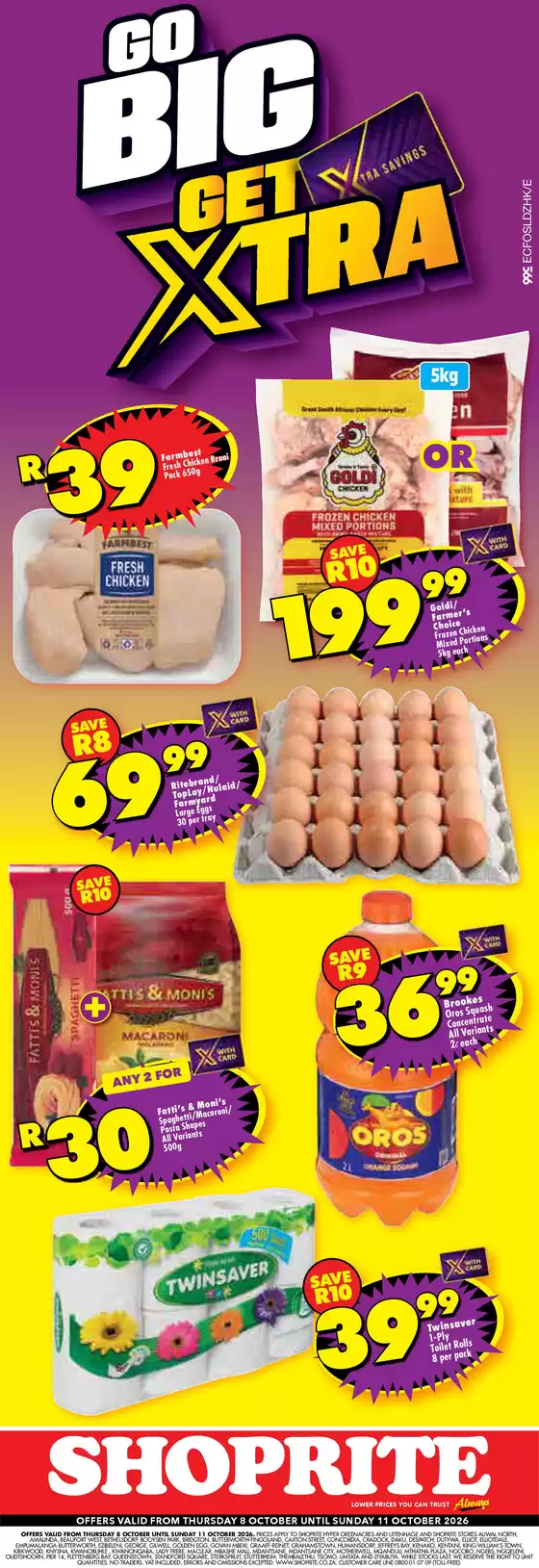 Shoprite catalogue | Shoprite Xtra Savings Eastern Cape 8 October - 11 October | 2026-10-07T00:00:00.000Z - 2026-10-11T00:00:00.000Z