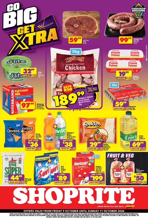 Shoprite catalogue | Shoprite Xtra Savings Western Cape - 9 to 11 October | 2026-10-08T00:00:00.000Z - 2026-10-11T00:00:00.000Z