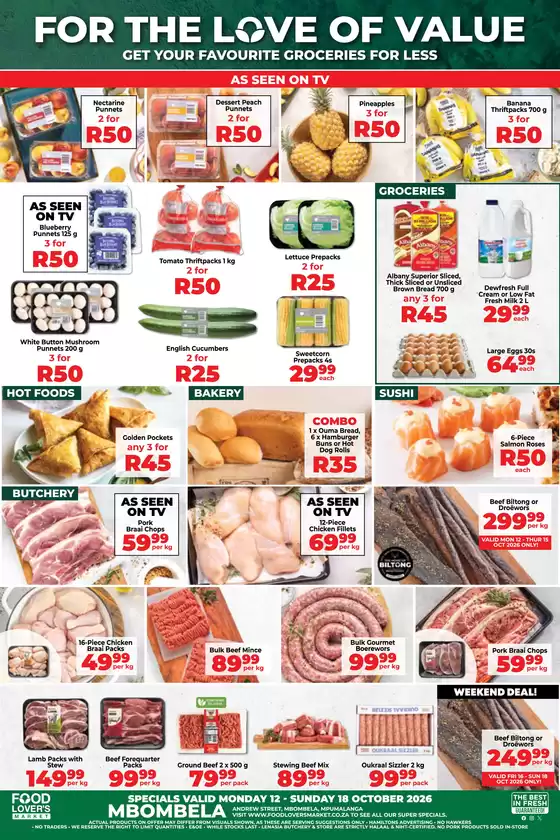 Food Lover's Market catalogue | Nelspruit - 12 - 18 October 2026 | 2026-10-11T00:00:00.000Z - 2026-10-18T00:00:00.000Z