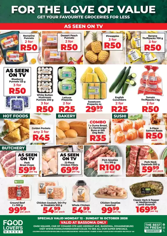 Food Lover's Market catalogue | Bassonia - 12 - 18 October 2026 | 2026-10-11T00:00:00.000Z - 2026-10-18T00:00:00.000Z