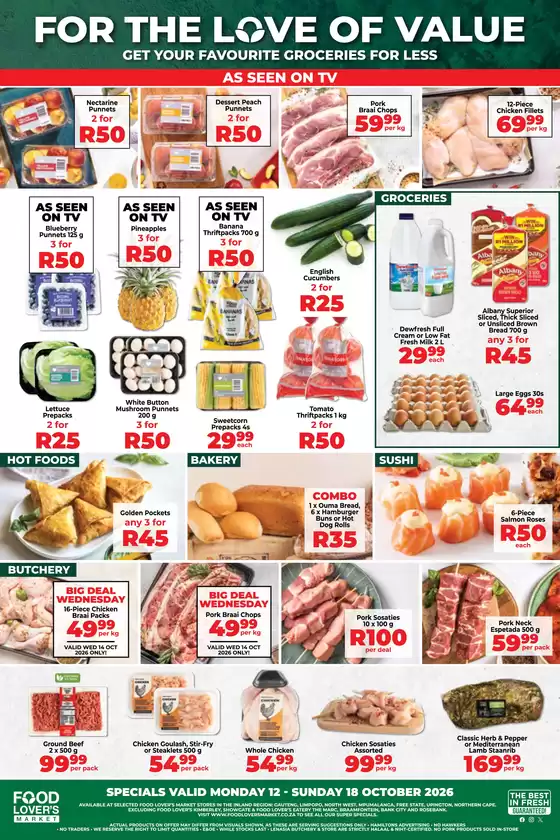 Food Lover's Market catalogue | Inland - 12 - 18 October 2026 | 2026-10-11T00:00:00.000Z - 2026-10-18T00:00:00.000Z