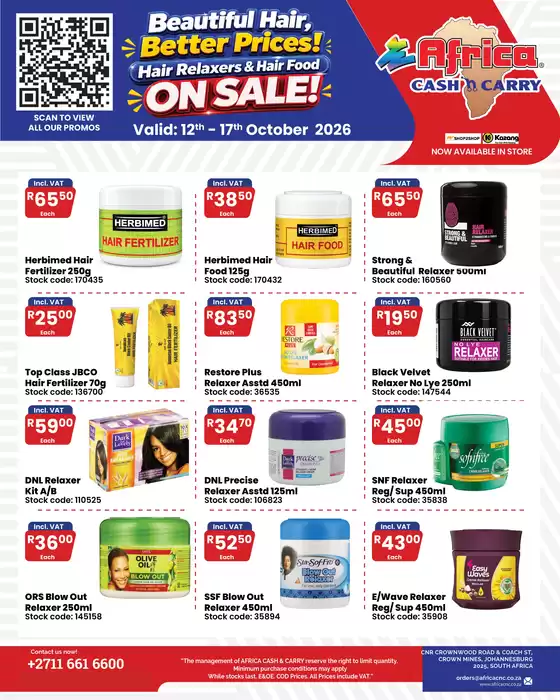 Africa Cash & Carry catalogue | Monday Promo | 2026-10-12T00:00:00.000Z - 2026-10-17T00:00:00.000Z