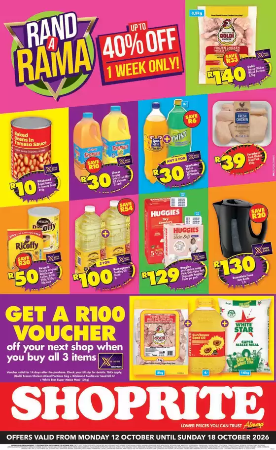 Shoprite catalogue in Lady Grey | Shoprite Rand a Rama Eastern Cape 12 October - 18 October | 2026-10-11T00:00:00.000Z - 2026-10-18T00:00:00.000Z