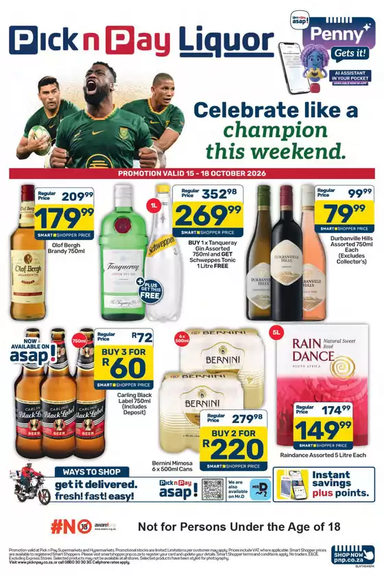 Pick n Pay Liquor catalogue | Pick n Pay Liquor Weekend Specials | 2026-10-15T00:00:00.000Z - 2026-10-18T00:00:00.000Z