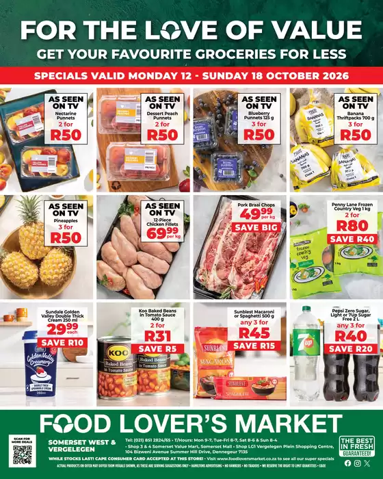 Food Lover's Market catalogue | Somerset West amp Vergelegen - 12 - 18 October 2026 | 2026-10-11T00:00:00.000Z - 2026-10-18T00:00:00.000Z